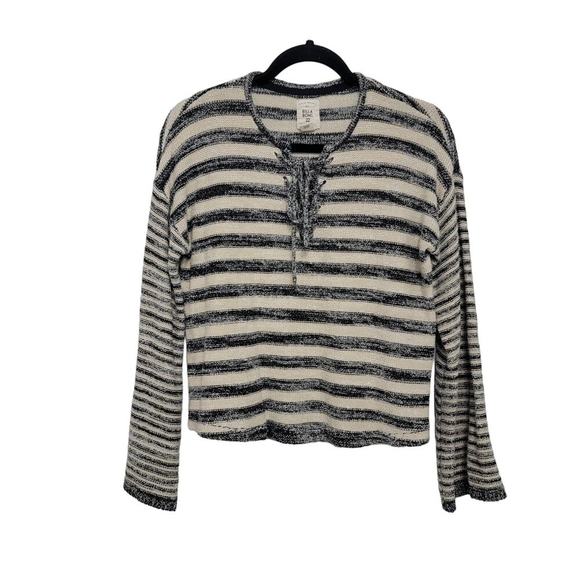 Billabong Nautical Sweater Small Striped Tie Front - Picture 1 of 9